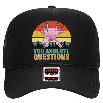 You Axolotl Questions Retro Funny Axolotl Amphibian Lovers Trucker Hat