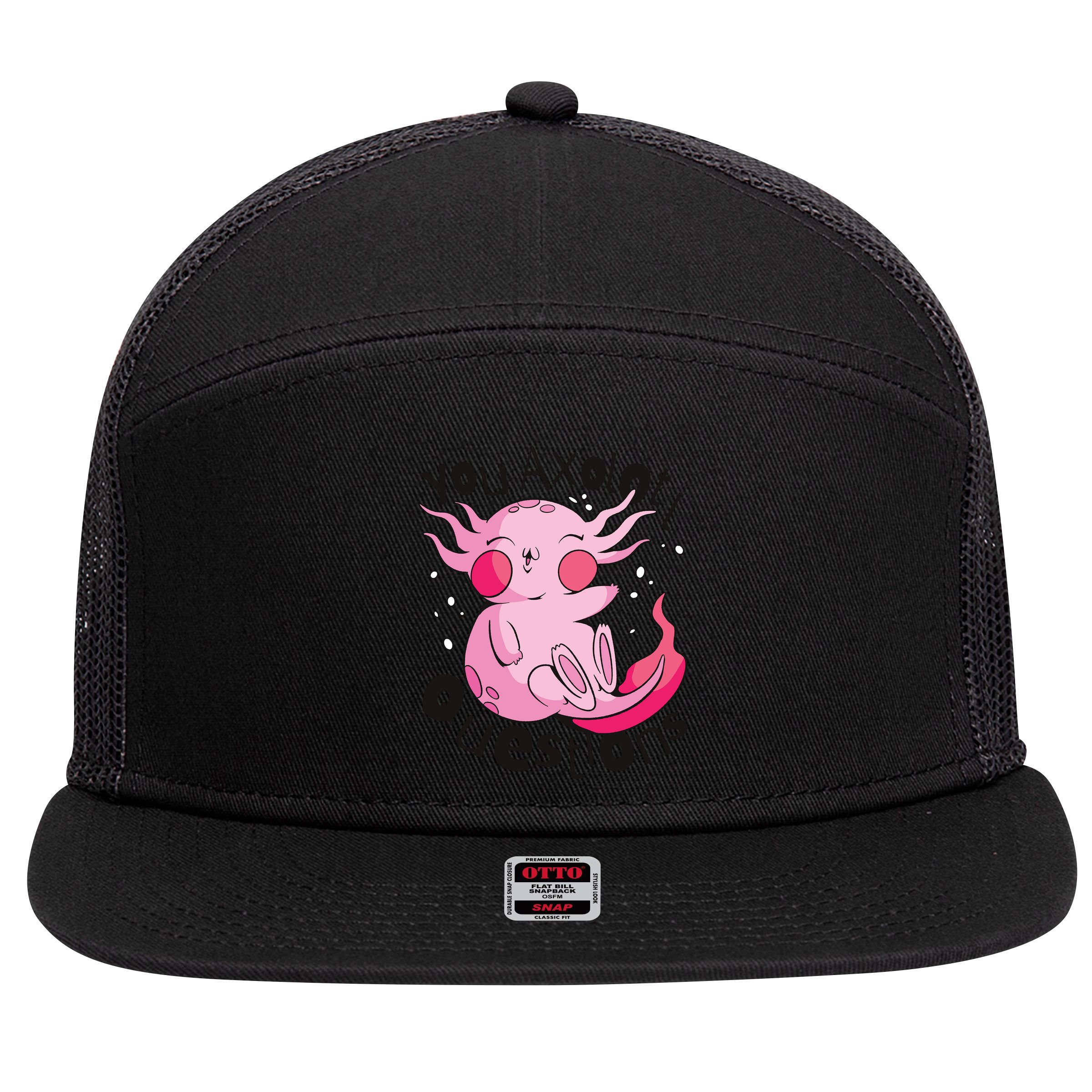 You Axolotl Questions Funny 7 Panel Mesh Trucker Snapback Hat