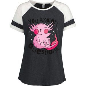 You Axolotl Questions Funny Enza Ladies Jersey Colorblock Tee