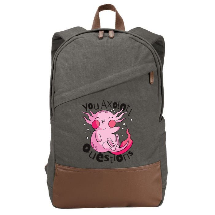 You Axolotl Questions Funny Cotton Canvas Backpack