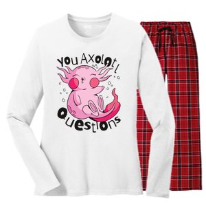 You Axolotl Questions Funny Women's Long Sleeve Flannel Pajama Set 