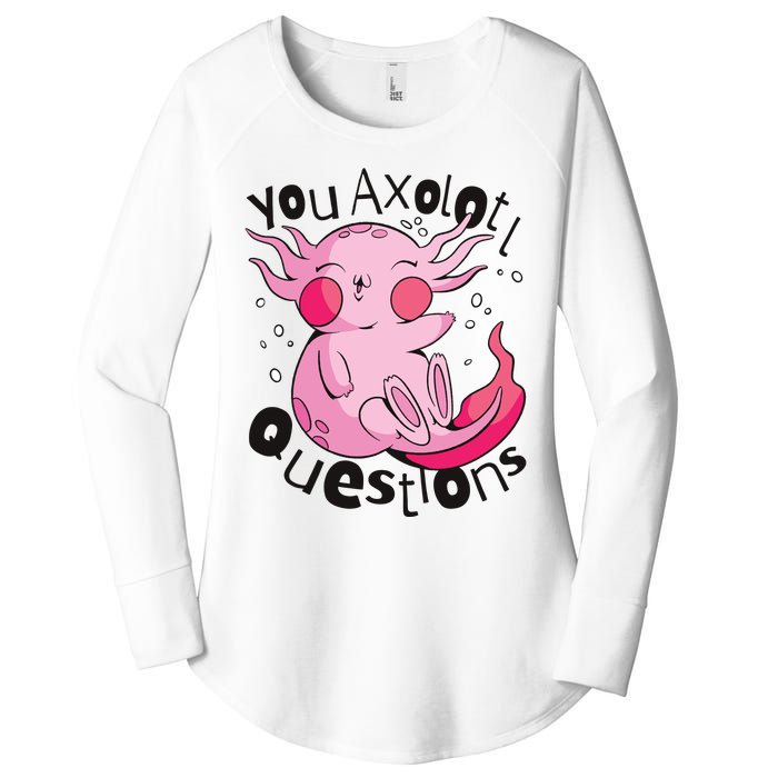 You Axolotl Questions Funny Women's Perfect Tri Tunic Long Sleeve Shirt