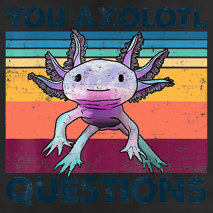 You Axolotl Questions Design Kids Men Women Funny Salamander 7 Panel Mesh Trucker Snapback Hat