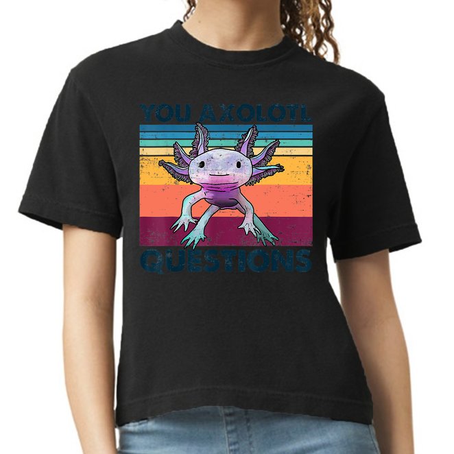 You Axolotl Questions Design Kids Men Women Funny Salamander Comfort Colors Boxy T-Shirt