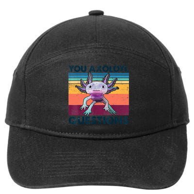 You Axolotl Questions Design Kids Men Women Funny Salamander 7-Panel Snapback Hat