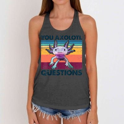 You Axolotl Questions Design Kids Men Women Funny Salamander Women's Knotted Racerback Tank