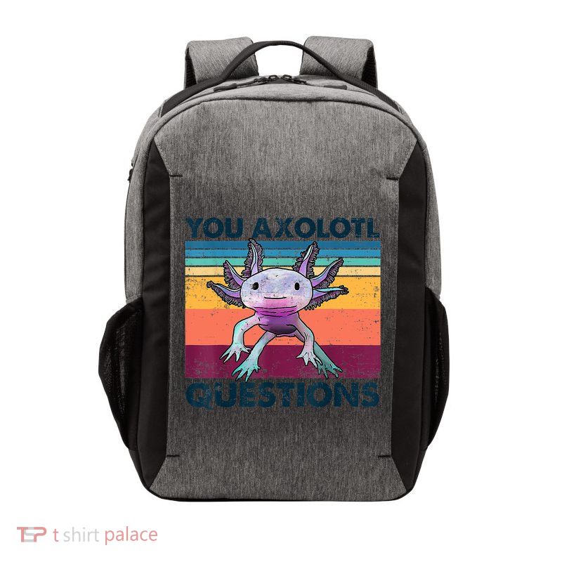 You Axolotl Questions Design Kids Men Women Funny Salamander Vector Backpack