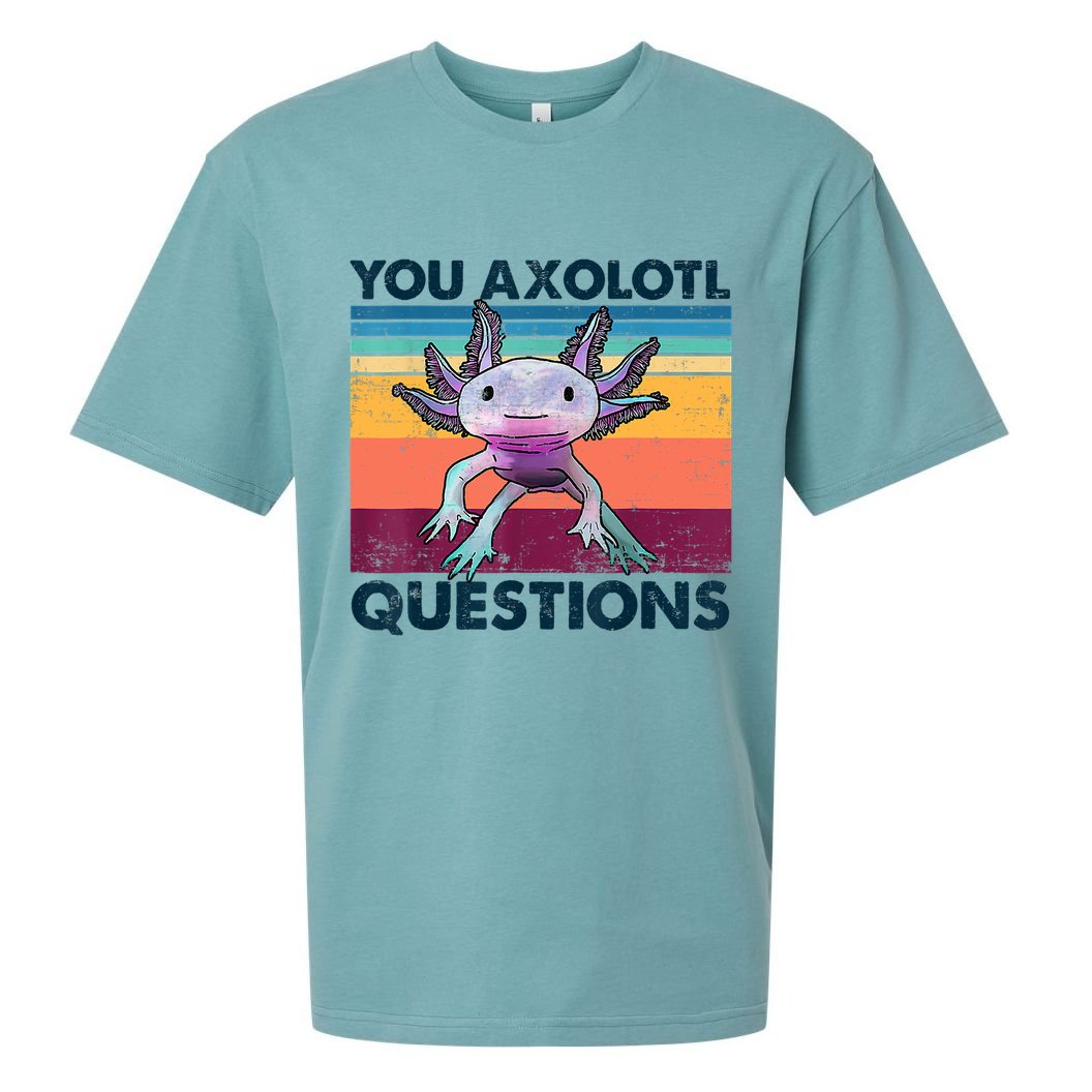 You Axolotl Questions Design Kids Men Women Funny Salamander Sueded Cloud Jersey T-Shirt