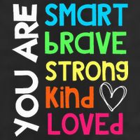 You Are Smart Brave Strong Kind Loved Motivation Teacher Adult Drive Performance Visor