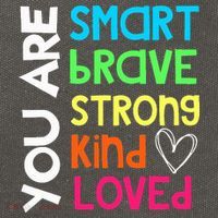 You Are Smart Brave Strong Kind Loved Motivation Teacher Cotton Canvas Backpack
