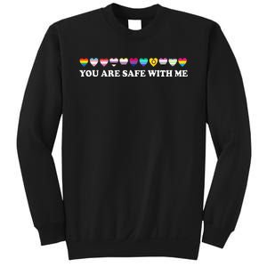 You Are Safe With Me Rainbow Bi Lgbt Pride Sweatshirt