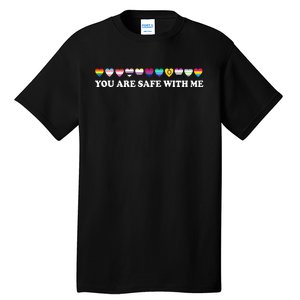 You Are Safe With Me Rainbow Bi Lgbt Pride Tall T-Shirt