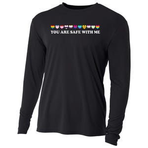 You Are Safe With Me Rainbow Bi Lgbt Pride Cooling Performance Long Sleeve Crew