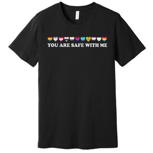 You Are Safe With Me Rainbow Bi Lgbt Pride Premium T-Shirt