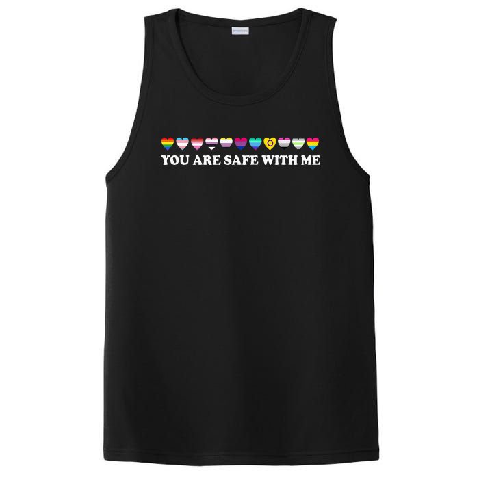 You Are Safe With Me Rainbow Bi Lgbt Pride PosiCharge Competitor Tank