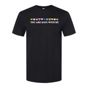 You Are Safe With Me Rainbow Bi Lgbt Pride Softstyle CVC T-Shirt