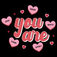 You Are Self Love Hearts Zip Tote Bag