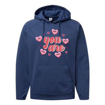 You Are Self Love Hearts Performance Fleece Hoodie