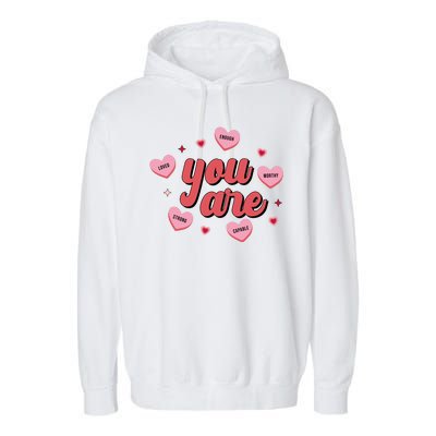 You Are Self Love Hearts Garment-Dyed Fleece Hoodie