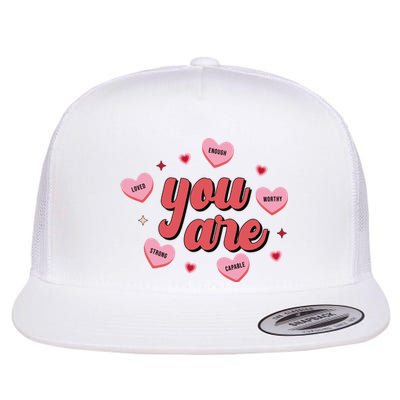 You Are Self Love Hearts Flat Bill Trucker Hat