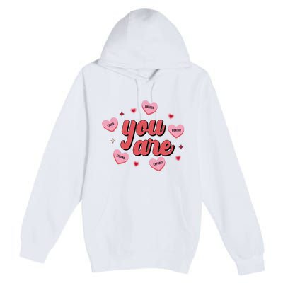 You Are Self Love Hearts Premium Pullover Hoodie