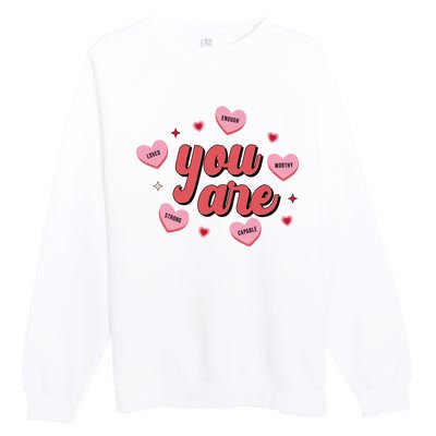 You Are Self Love Hearts Premium Crewneck Sweatshirt