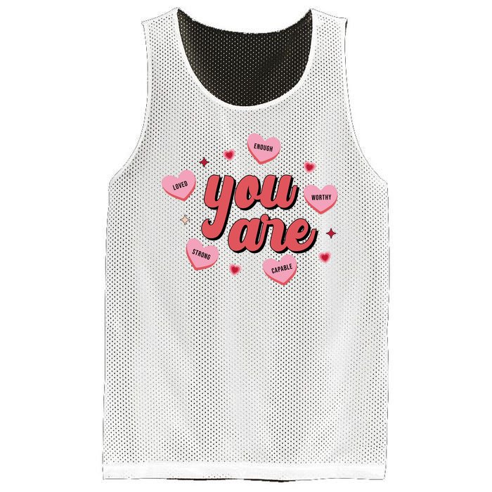 You Are Self Love Hearts Mesh Reversible Basketball Jersey Tank