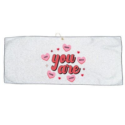 You Are Self Love Hearts Large Microfiber Waffle Golf Towel