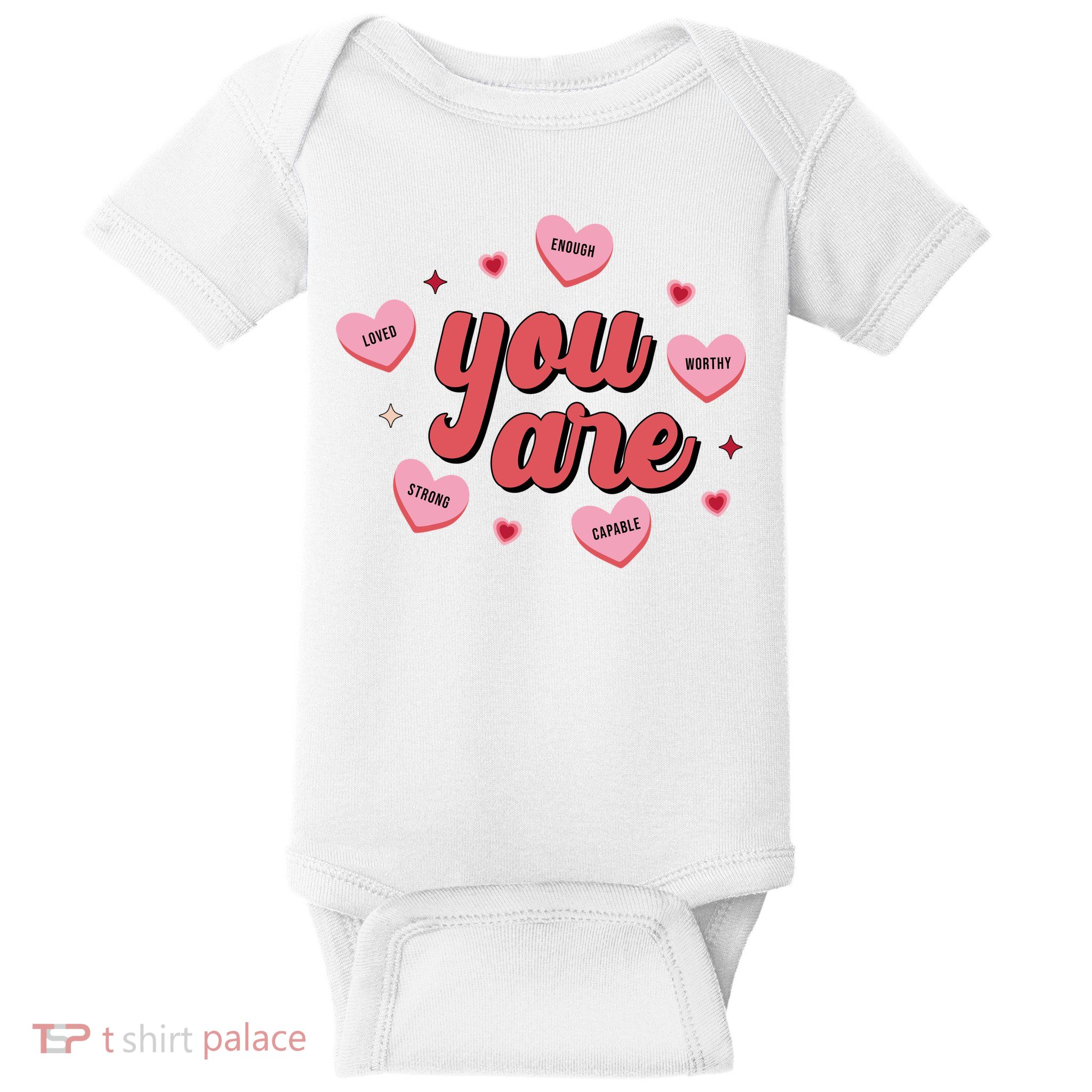 You Are Self Love Hearts Baby Bodysuit