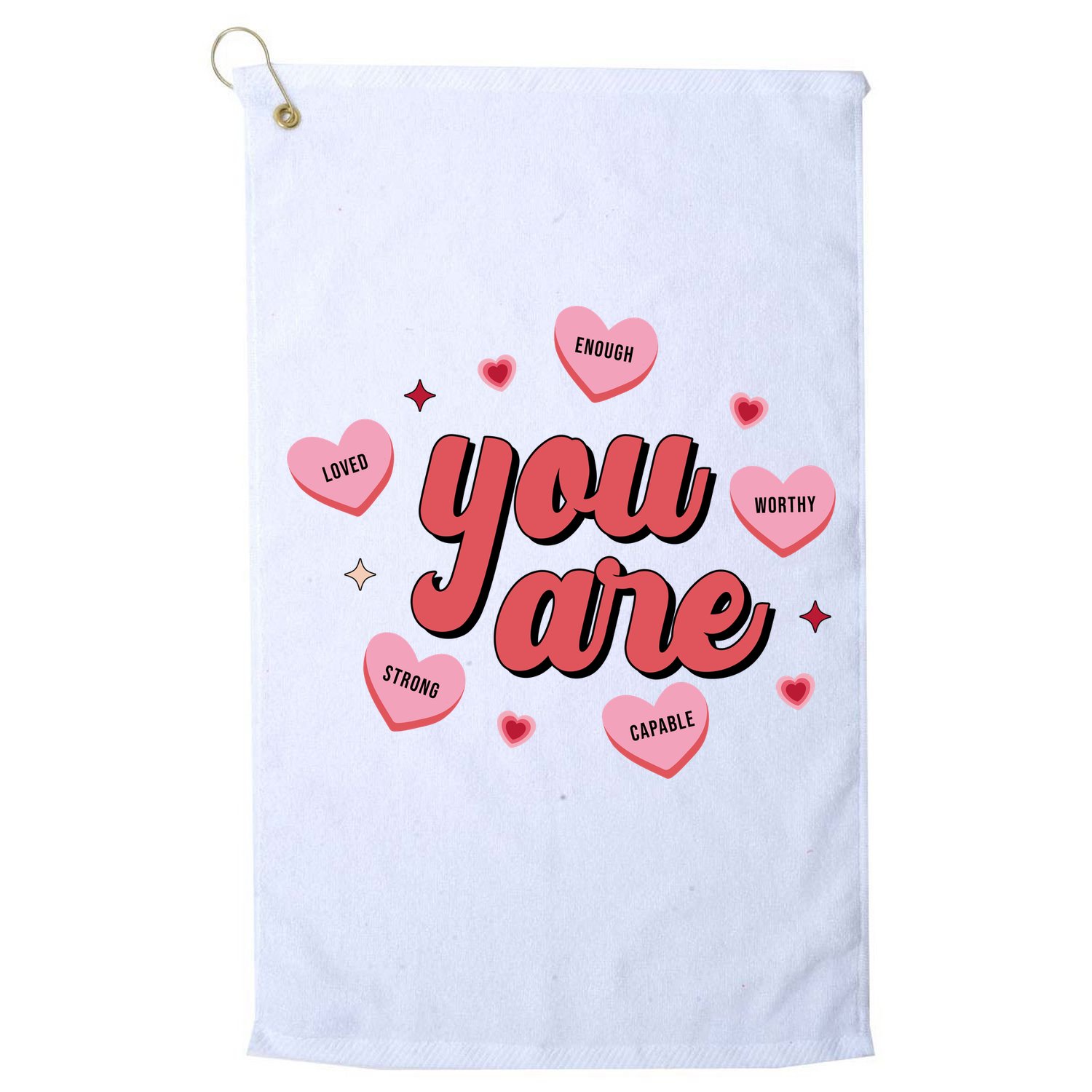 You Are Self Love Hearts Golf Towel