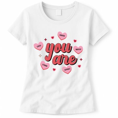You Are Self Love Hearts Womens T-Shirt
