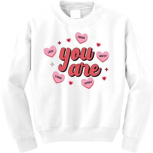 You Are Self Love Hearts Kids Sweatshirt