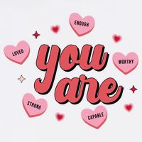 You Are Self Love Hearts Full Zip Hoodie
