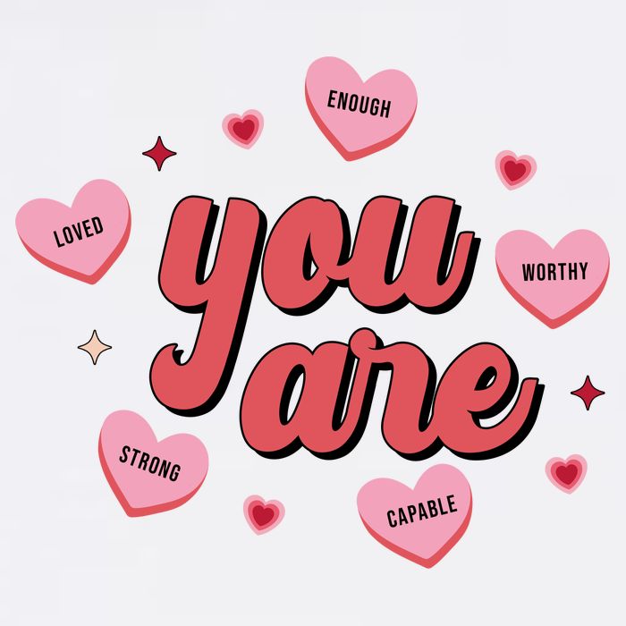 You Are Self Love Hearts Full Zip Hoodie