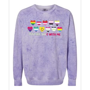 You Are Safe With Me Colorblast Crewneck Sweatshirt