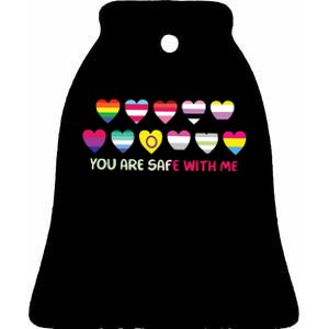 You Are Safe With Me Ceramic Bell Ornament