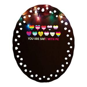 You Are Safe With Me Ceramic Oval Ornament