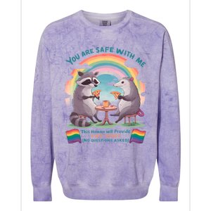 You Are Safe With Me Pride Month Lgbt Colorblast Crewneck Sweatshirt