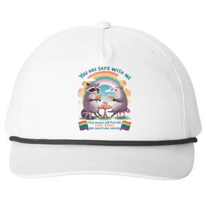 You Are Safe With Me Pride Month Lgbt Snapback Five-Panel Rope Hat