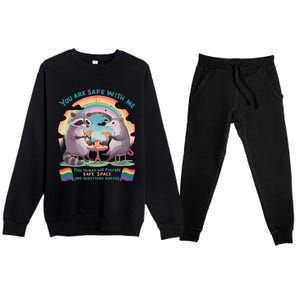 You Are Safe With Me Pride Month Lgbt Premium Crewneck Sweatsuit Set