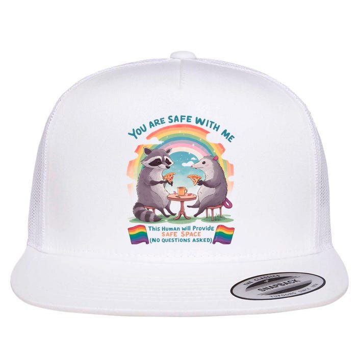 You Are Safe With Me Pride Month Lgbt Flat Bill Trucker Hat