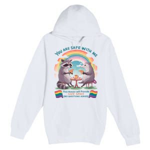 You Are Safe With Me Pride Month Lgbt Premium Pullover Hoodie