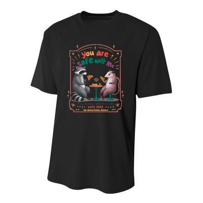 You Are Safe With Me Human Will Provide Safe Space Youth Performance Sprint T-Shirt