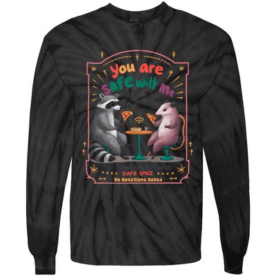 You Are Safe With Me Human Will Provide Safe Space Tie-Dye Long Sleeve Shirt