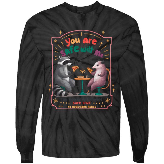 You Are Safe With Me Human Will Provide Safe Space Tie-Dye Long Sleeve Shirt