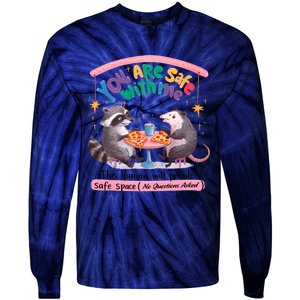 You Are Safe With Me Raccoon Lgbt Tie-Dye Long Sleeve Shirt