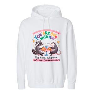 You Are Safe With Me Raccoon Lgbt Garment-Dyed Fleece Hoodie