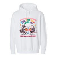 You Are Safe With Me Raccoon Lgbt Garment-Dyed Fleece Hoodie