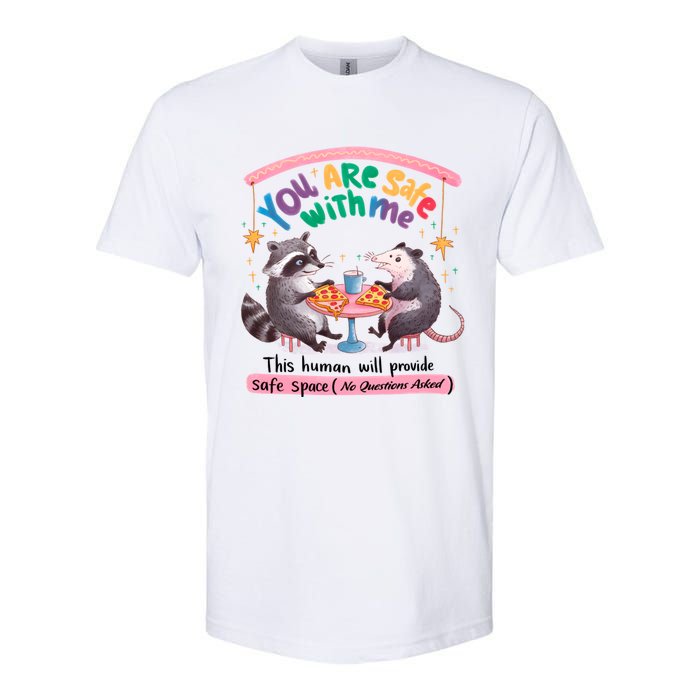 You Are Safe With Me Raccoon Lgbt Softstyle CVC T-Shirt