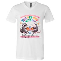 You Are Safe With Me Raccoon Lgbt V-Neck T-Shirt